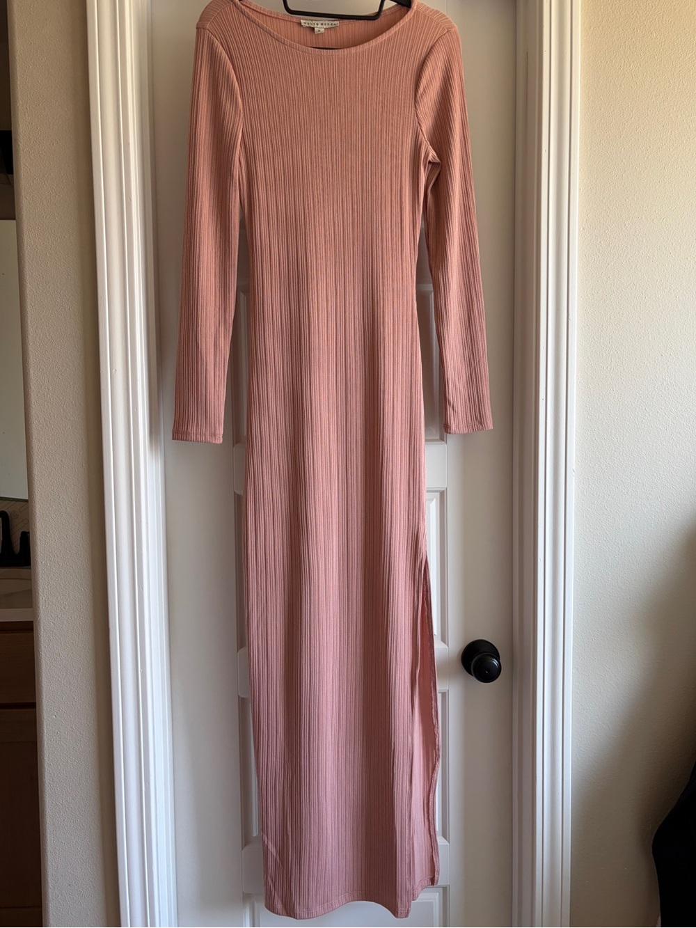 Haute Monde Ribbed Maxi Dress in Dusty Rose